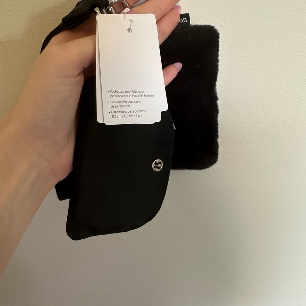Lululemon  Black Dual Pouch Wristlet *Plush Fleece
